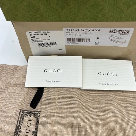 Gucci men's Denim and Gray interlocking G Espadrilles size 8 - Picture 2 of 15